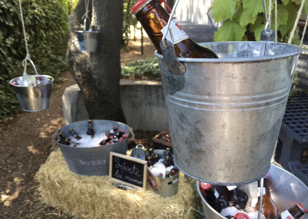 Zona de bebidas frías para eventos